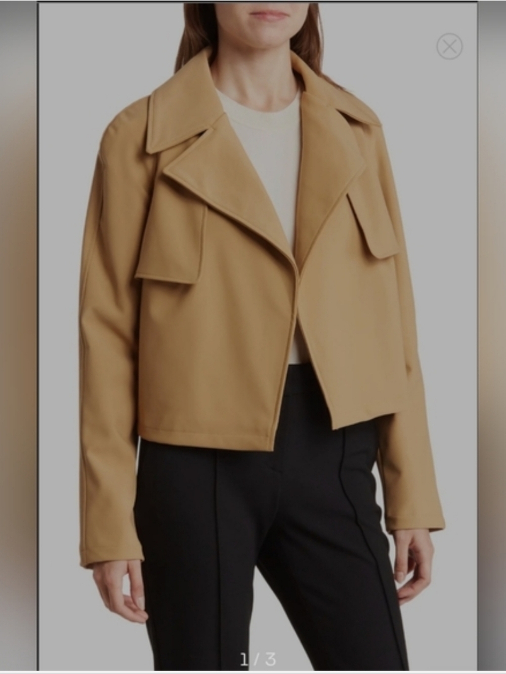 bagatelle Cropped Trench Coat in Tan